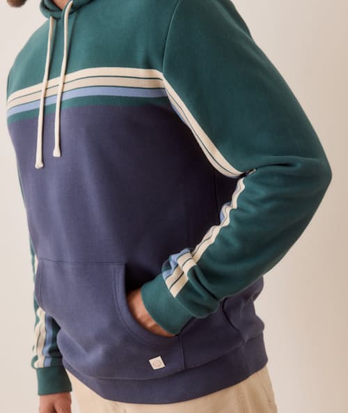 on model image of Archive Varsity Hoodie