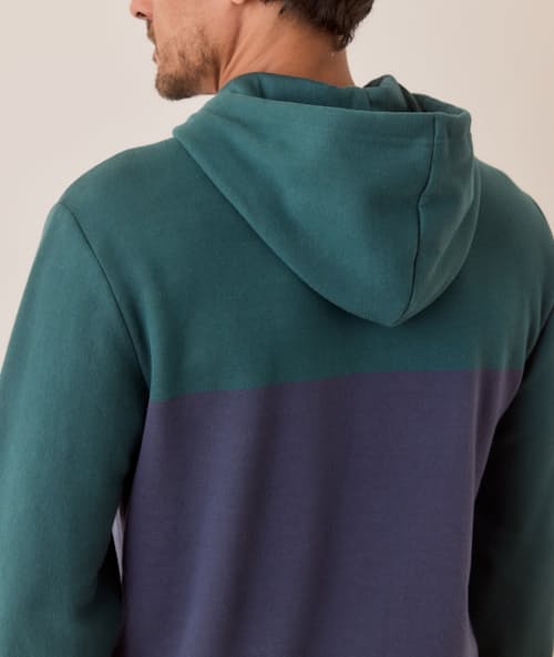 on model image of Archive Varsity Hoodie