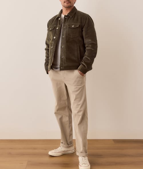 on model image of Boise Corduroy Trucker