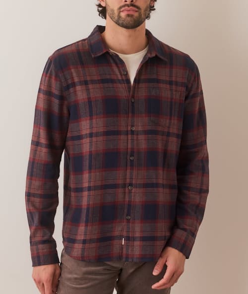 on model image of Tahoe Flannel Shirt