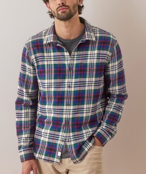 on model image of Tahoe Flannel Shirt
