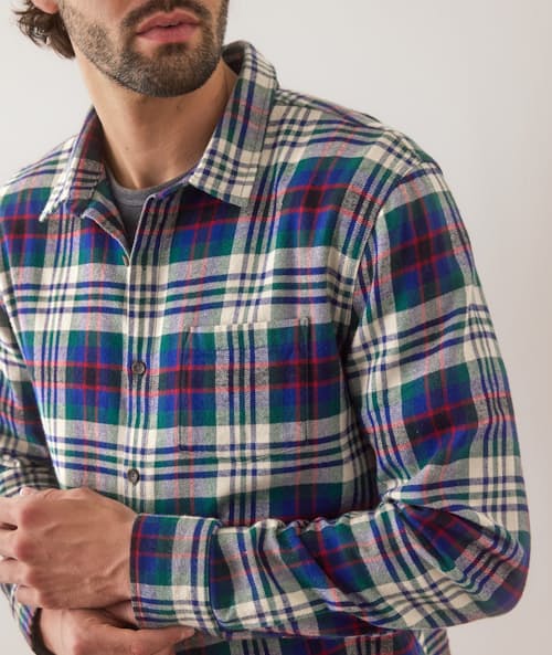 on model image of Tahoe Flannel Shirt