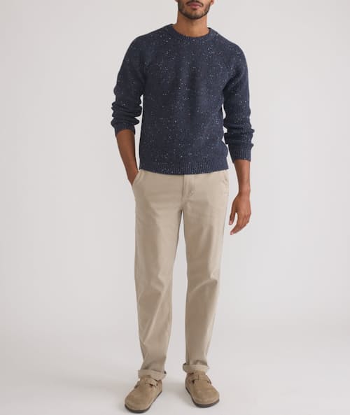 on model image of Coleman Crew Sweater