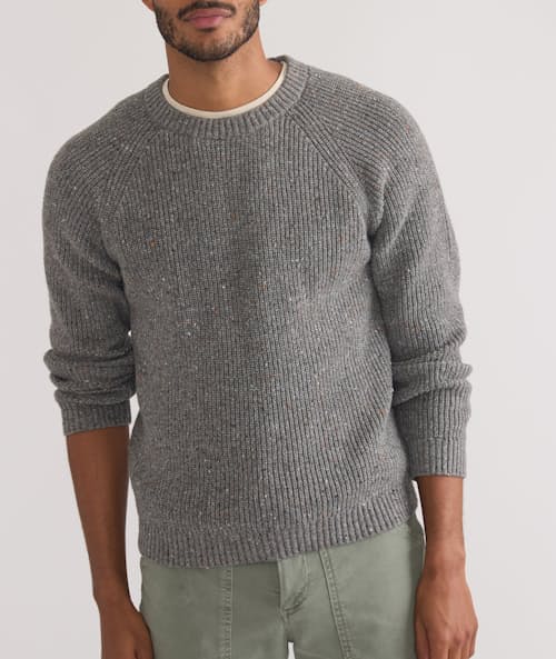 on model image of Coleman Crew Sweater