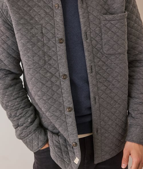 on model image of Corbet Quilted Overshirt