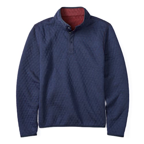 laydown image of Corbet Quilted Reversible Pullover