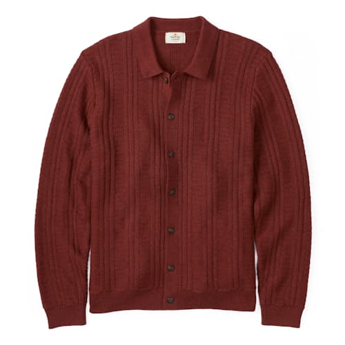 laydown image of Sweater Button Down Polo