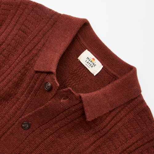 laydown detail image of Sweater Button Down Polo