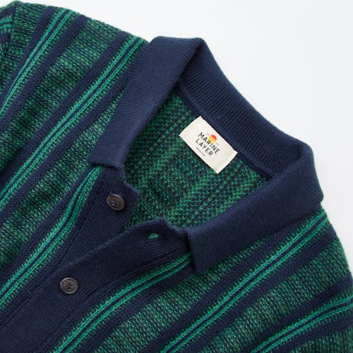 laydown detail image of Sweater Button Down Polo