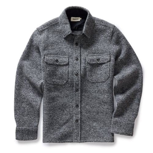 laydown image of The Connor Boucle Overshirt