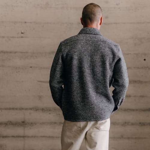 lifestyle image of The Connor Boucle Overshirt