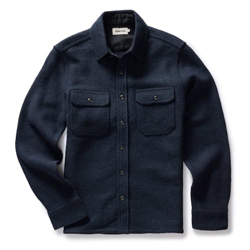 laydown image of The Connor Boucle Overshirt