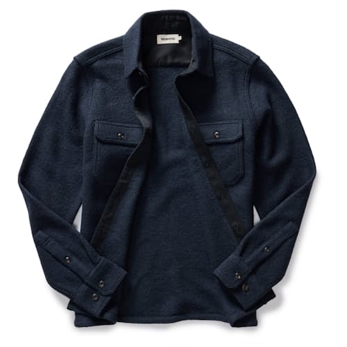 laydown image of The Connor Boucle Overshirt
