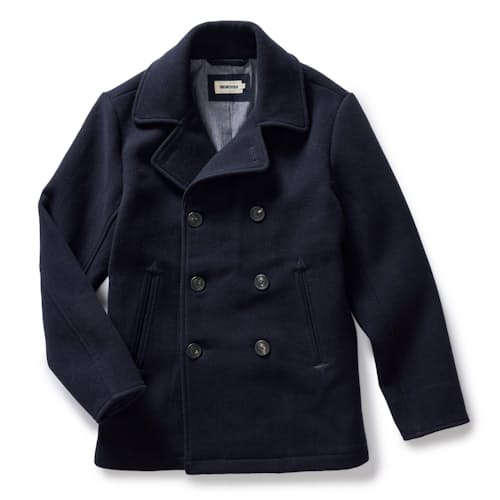 laydown image of The Mariner Wool Peacoat
