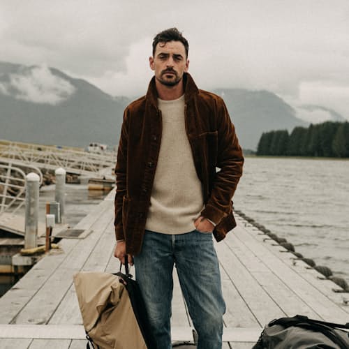 lifestyle image of The Ojai Corduroy Chore Coat