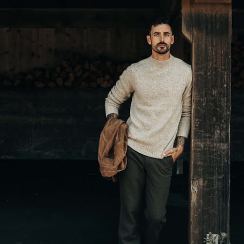 lifestyle image of The Seafarer Donegal Sweater