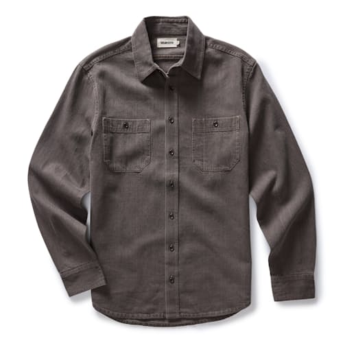 laydown image of The Utility Selvedge Denim Shirt