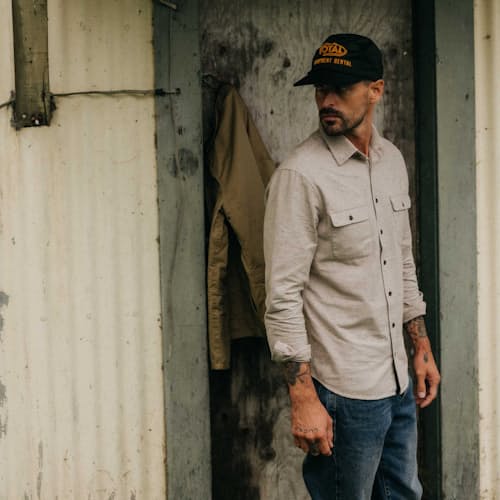 lifestyle image of The Yosemite Flannel Chamois Shirt