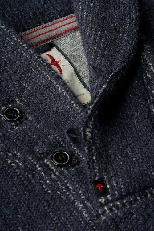 laydown detail image of Old Salt Shawl Sweater