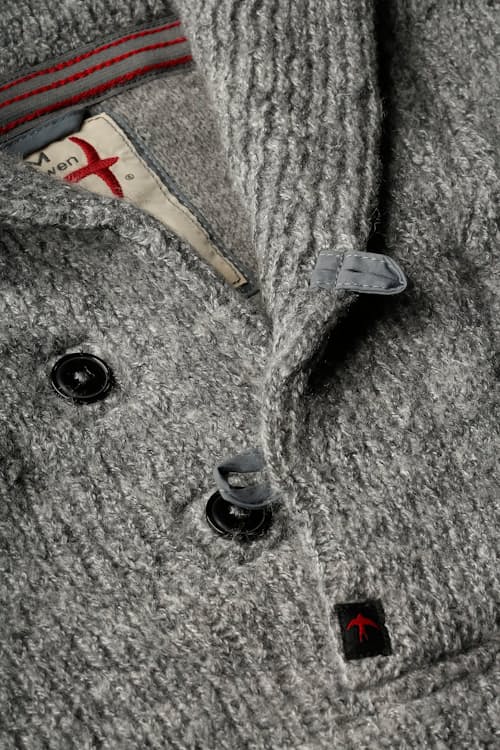 laydown detail image of Old Salt Shawl Sweater