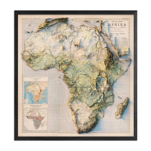 laydown image of Africa 1885 Shaded Relief Map