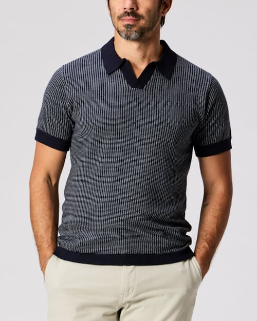 on model image of Cotton Cashmere Goleta Polo