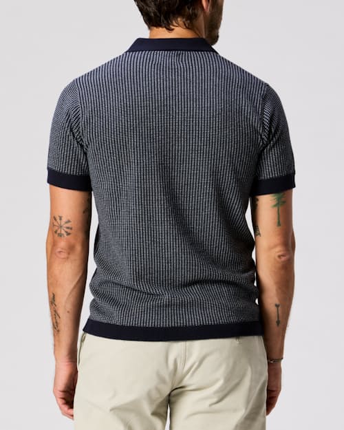 on model image of Cotton Cashmere Goleta Polo