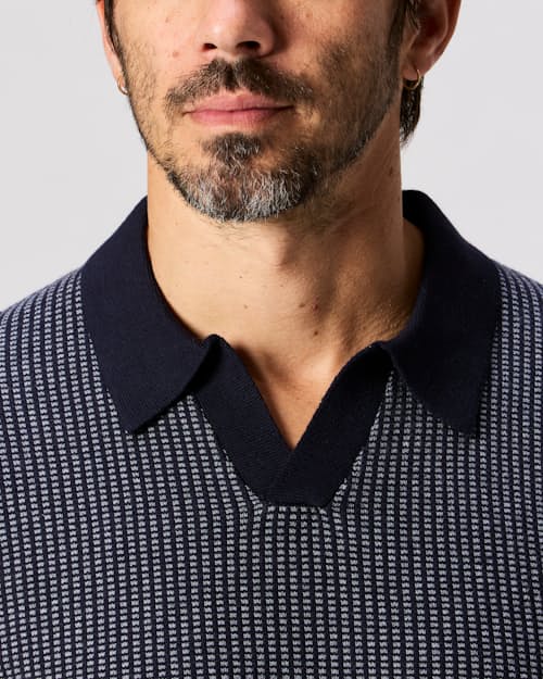 on model image of Cotton Cashmere Goleta Polo