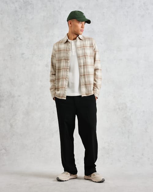 on model image of Shelly Ombre Flannel Shirt