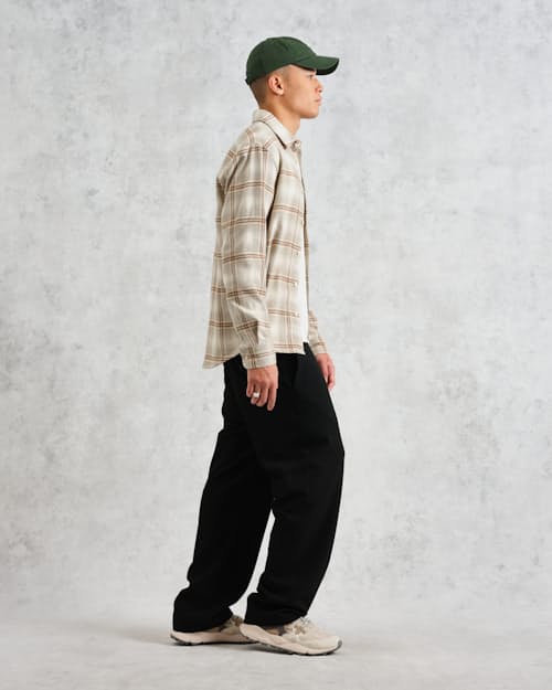 on model image of Shelly Ombre Flannel Shirt
