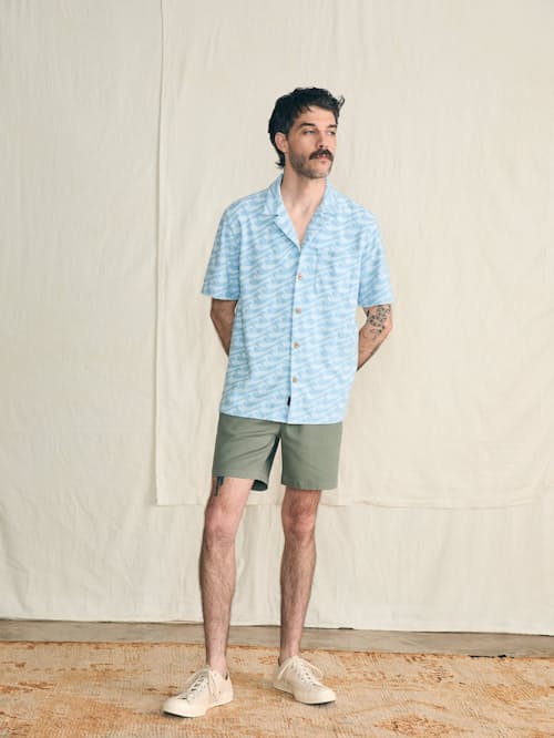 on model image of Cabana Towel Terry Surf Shirt