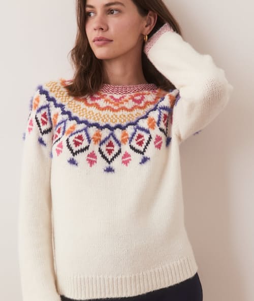 on model image of Women's Archive Fair Isle Sweater