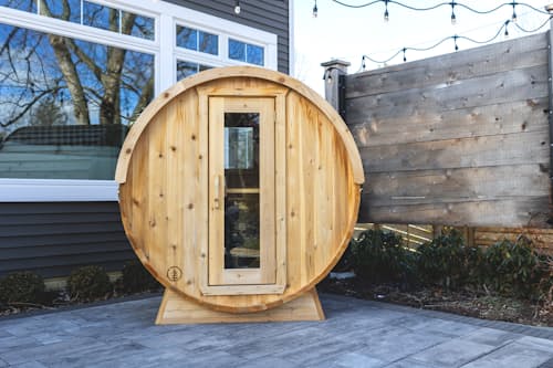 lifestyle image of The Eddy Barrel Sauna