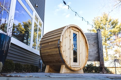 lifestyle image of The Eddy Barrel Sauna