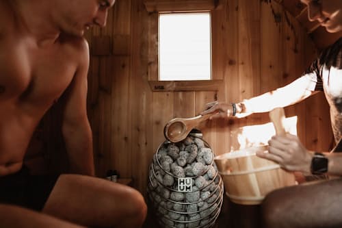 lifestyle image of The Eddy Barrel Sauna
