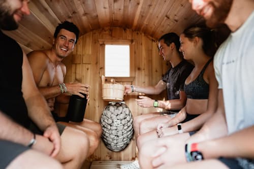 lifestyle image of The Eddy Barrel Sauna