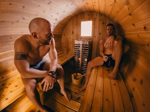 lifestyle image of The Eddy Barrel Sauna