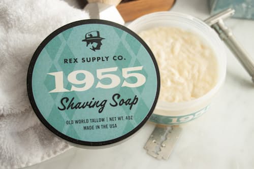 lifestyle image of 1955 Old World Tallow Shaving Soap