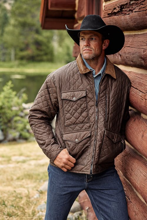 lifestyle image of Rangewax Blacktail Quilted Jacket