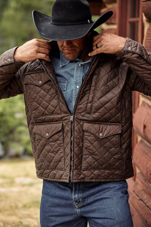 lifestyle image of Rangewax Blacktail Quilted Jacket