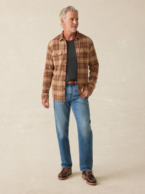 on model image of Legend Sweater Flannel Shirt