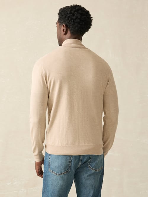 on model image of Movement Quarter Zip Sweater