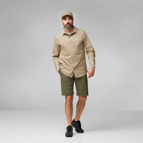on model image of Abisko Trail Shirt Long Sleeve Shirt