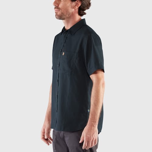 on model image of Ovik Travel Short Sleeve Shirt