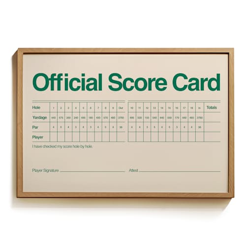 laydown image of Score Card Print