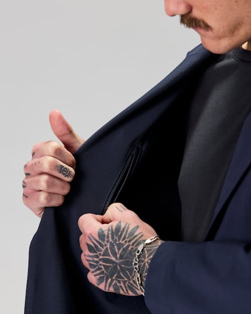 on model image of 72-Hour Merino Blazer
