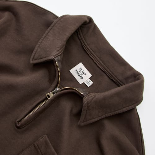 laydown detail image of Midweight Terry Quarter Zip Sweatshirt