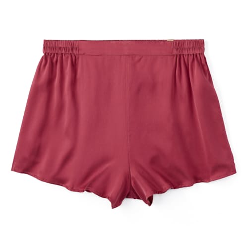 laydown image of Women's Washable Silk Piped Tee Short Set