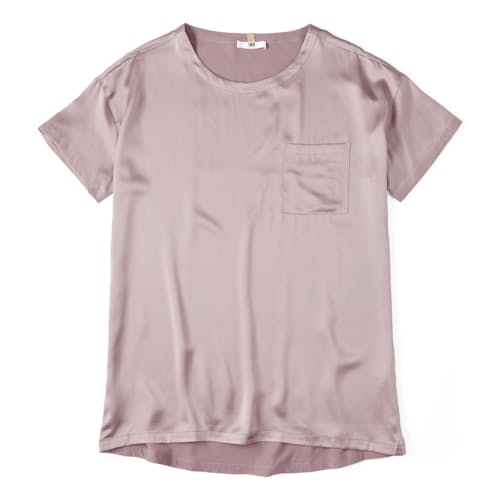 laydown image of Women's Washable Silk Oversized Sleep Tee