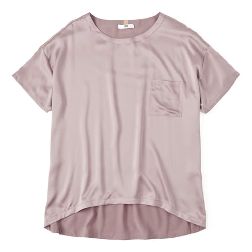 laydown image of Women's Washable Silk Tee Pant Set